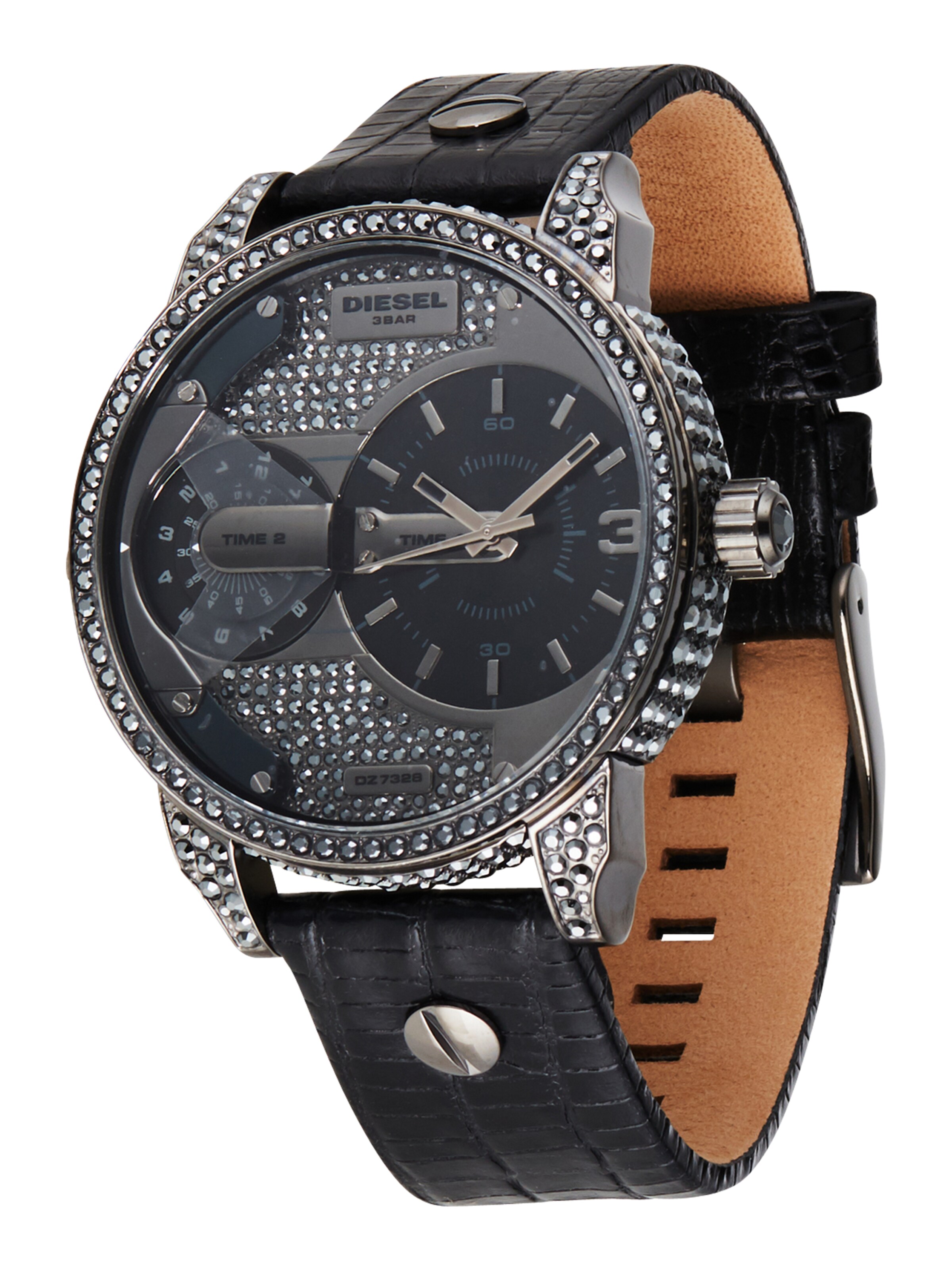 DIESEL Quarzuhr 'MINI DADDY' in Schwarz: Vorderseite