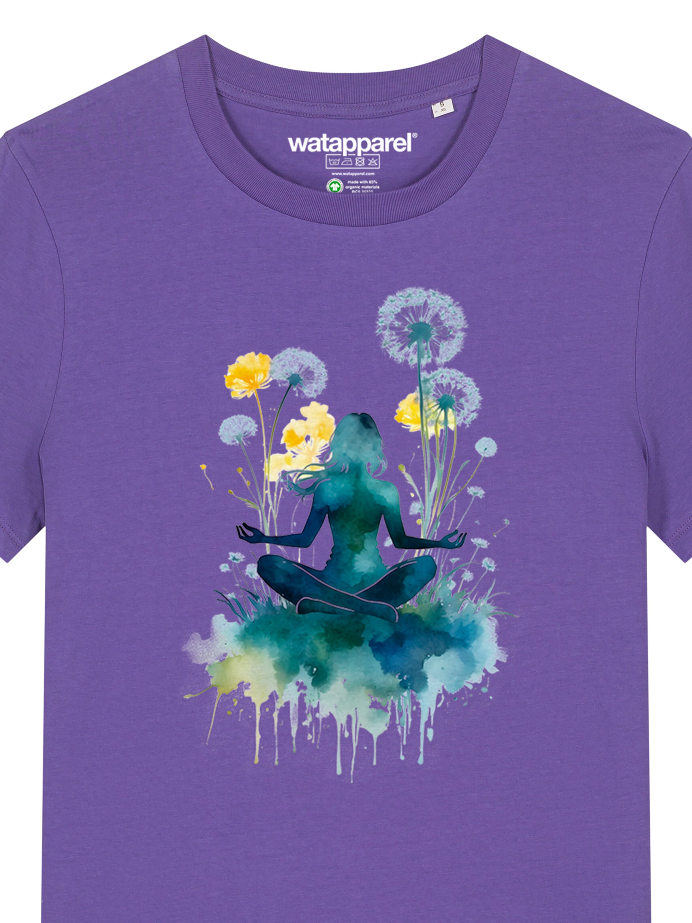 Maglietta 'Yoga & Meditation' di Watapparel in lilla