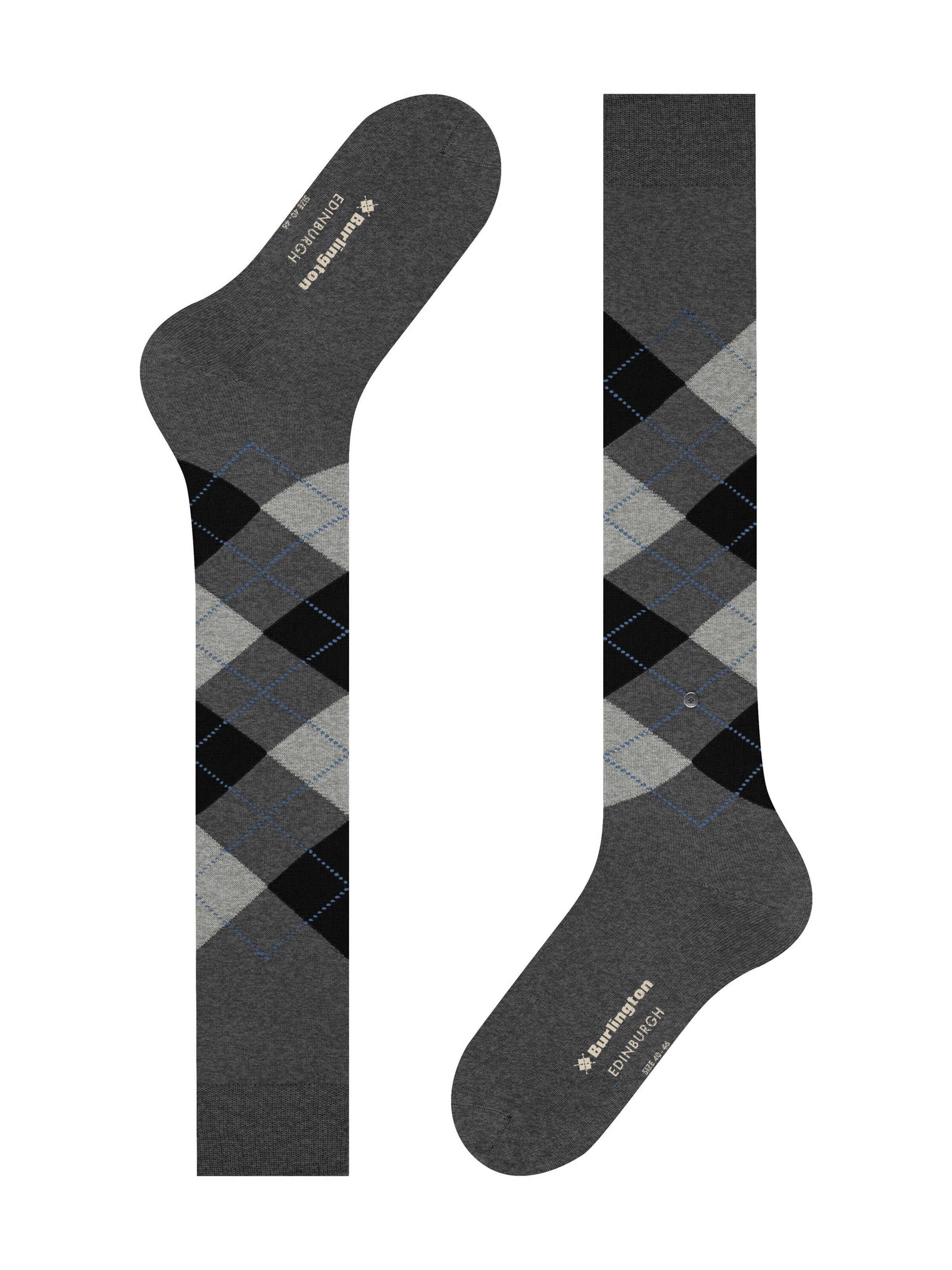 BURLINGTON Knee High Socks 'Edinburgh' in Grey