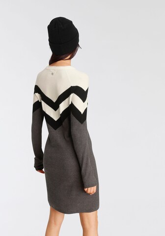 TAMARIS Knitted dress 'Zickza' in Grey