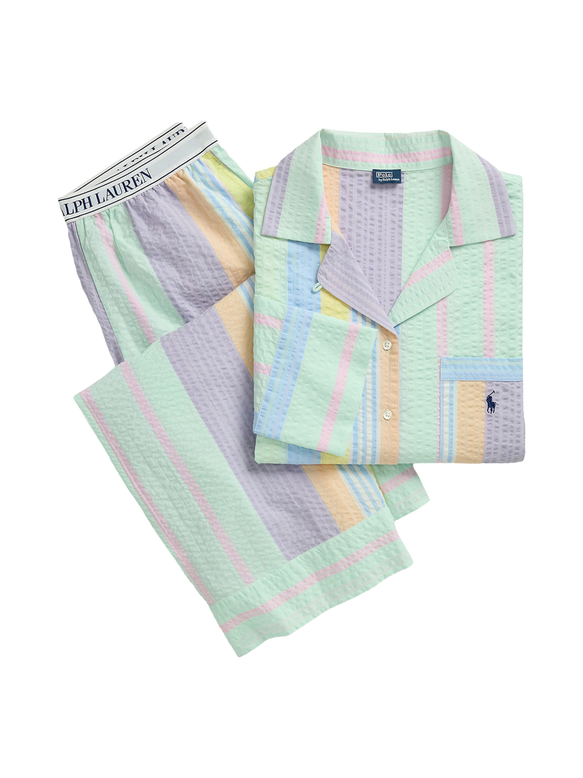 Pyjama ' Coastal Stripe Seersucker ' Polo Ralph Lauren en mélange de couleurs : devant