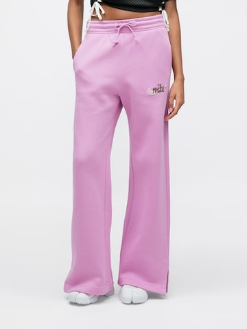 Nike Sportswear Wide leg Παντελόνι 'PHNX FLC' σε ροζ: μπροστά