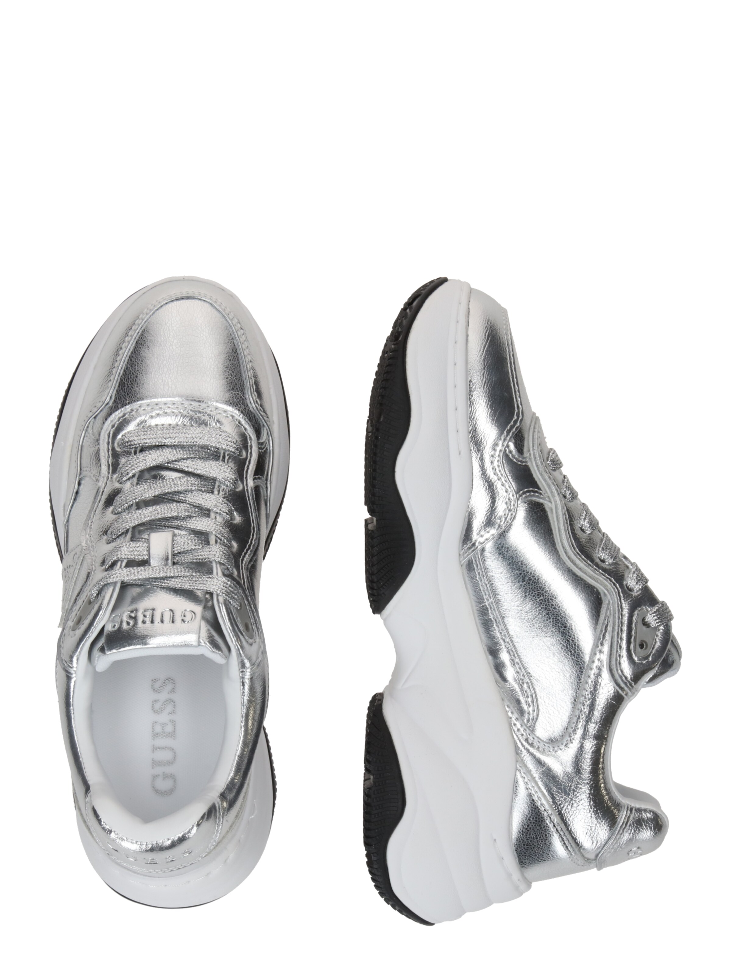 Baskets basses 'Happy' GUESS en argent