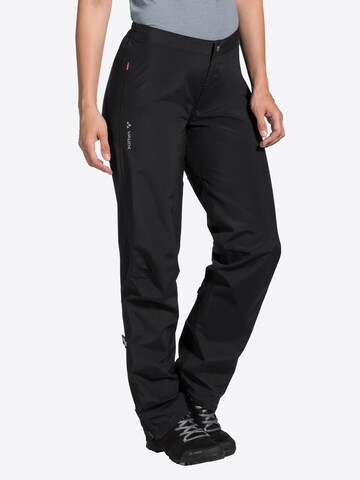 VAUDE Regular Outdoorbroek 'Yaras Rain P III' in Zwart: voorkant