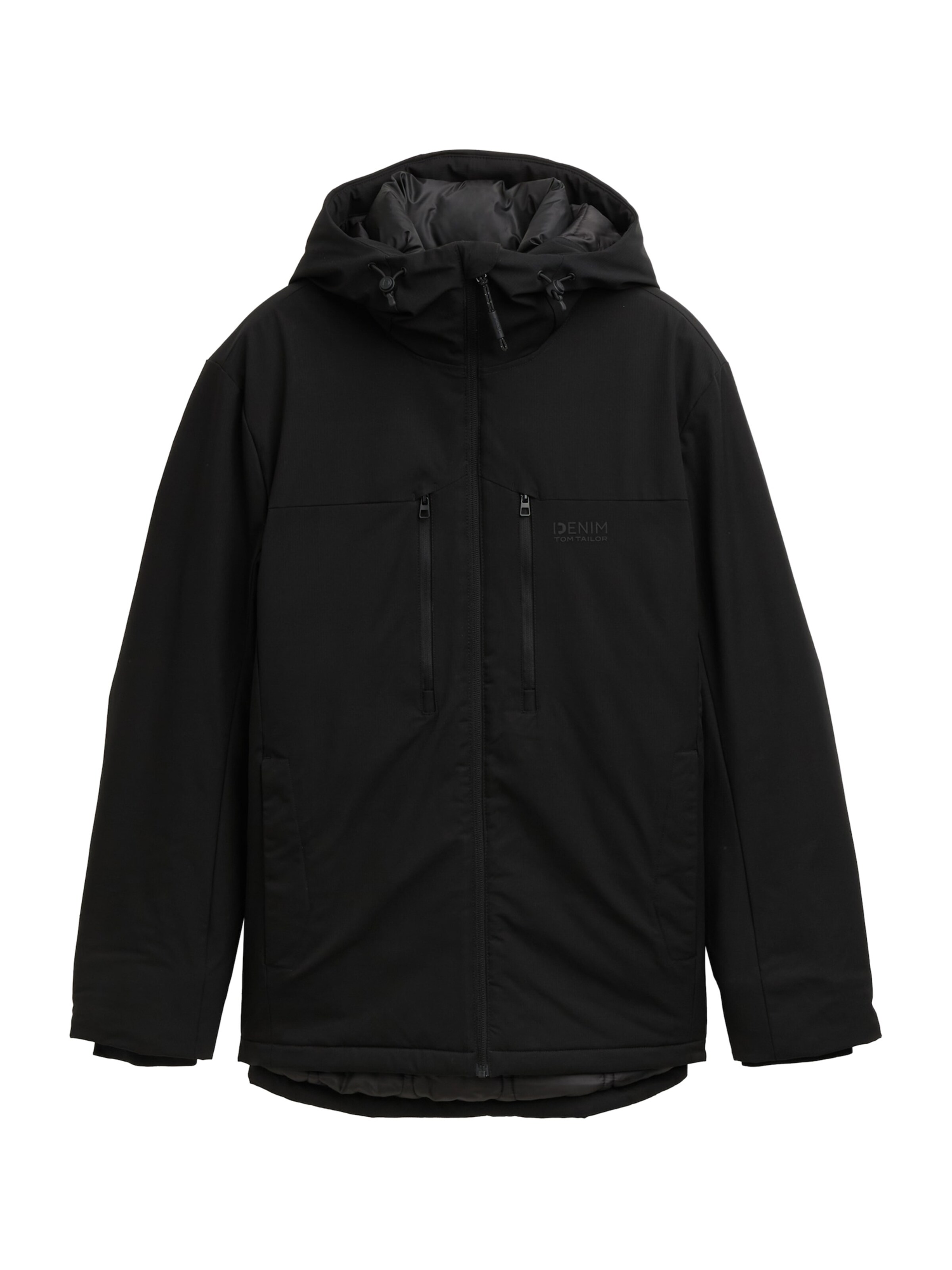 melns TOM TAILOR DENIM Starpsezonu jaka: no priekšpuses