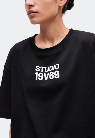 19V69 ITALIA T-Shirt 'Petonia Studio' in Schwarz