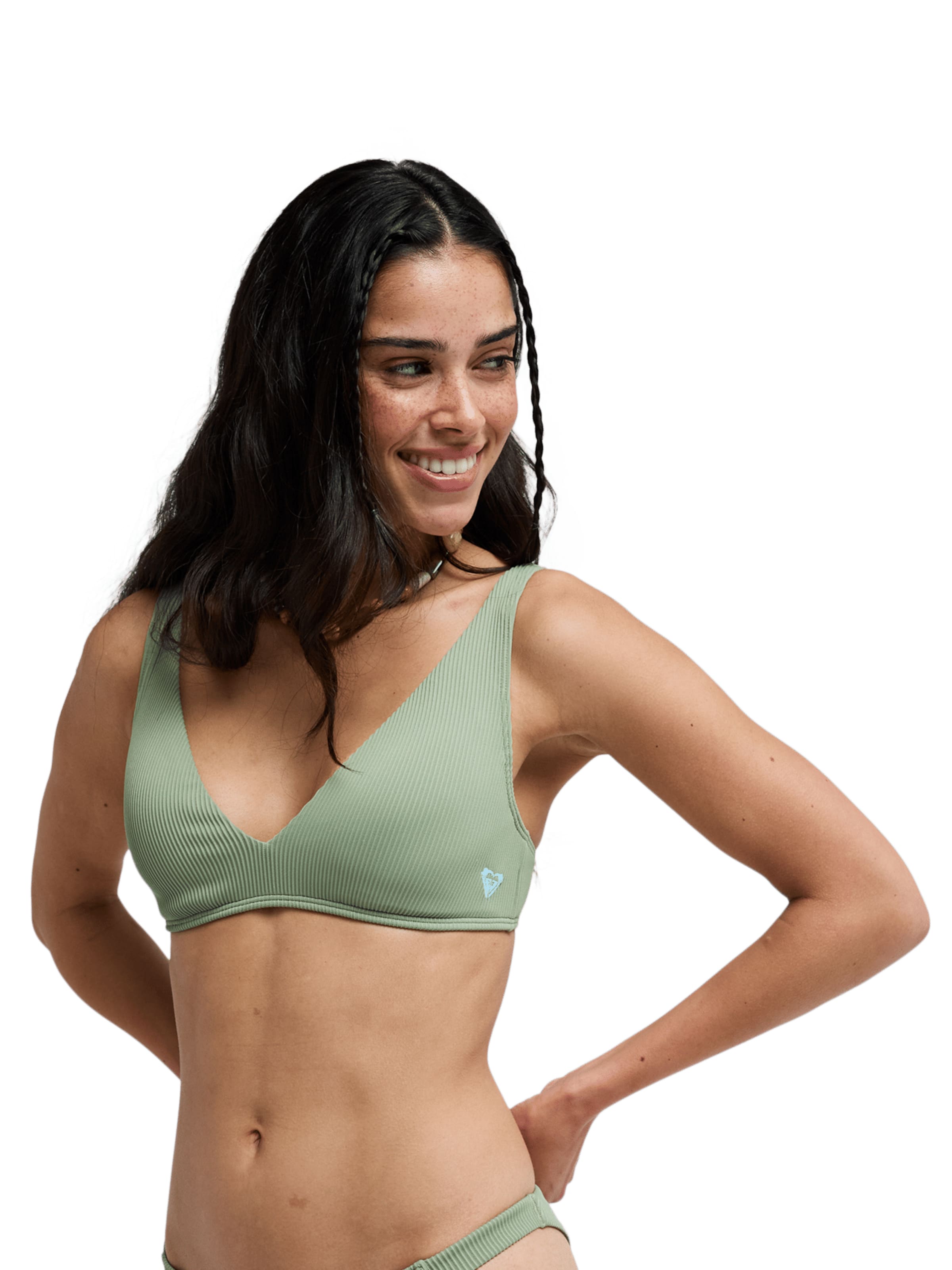 ROXY Triangle Bikini Top 'Love' in Green: front