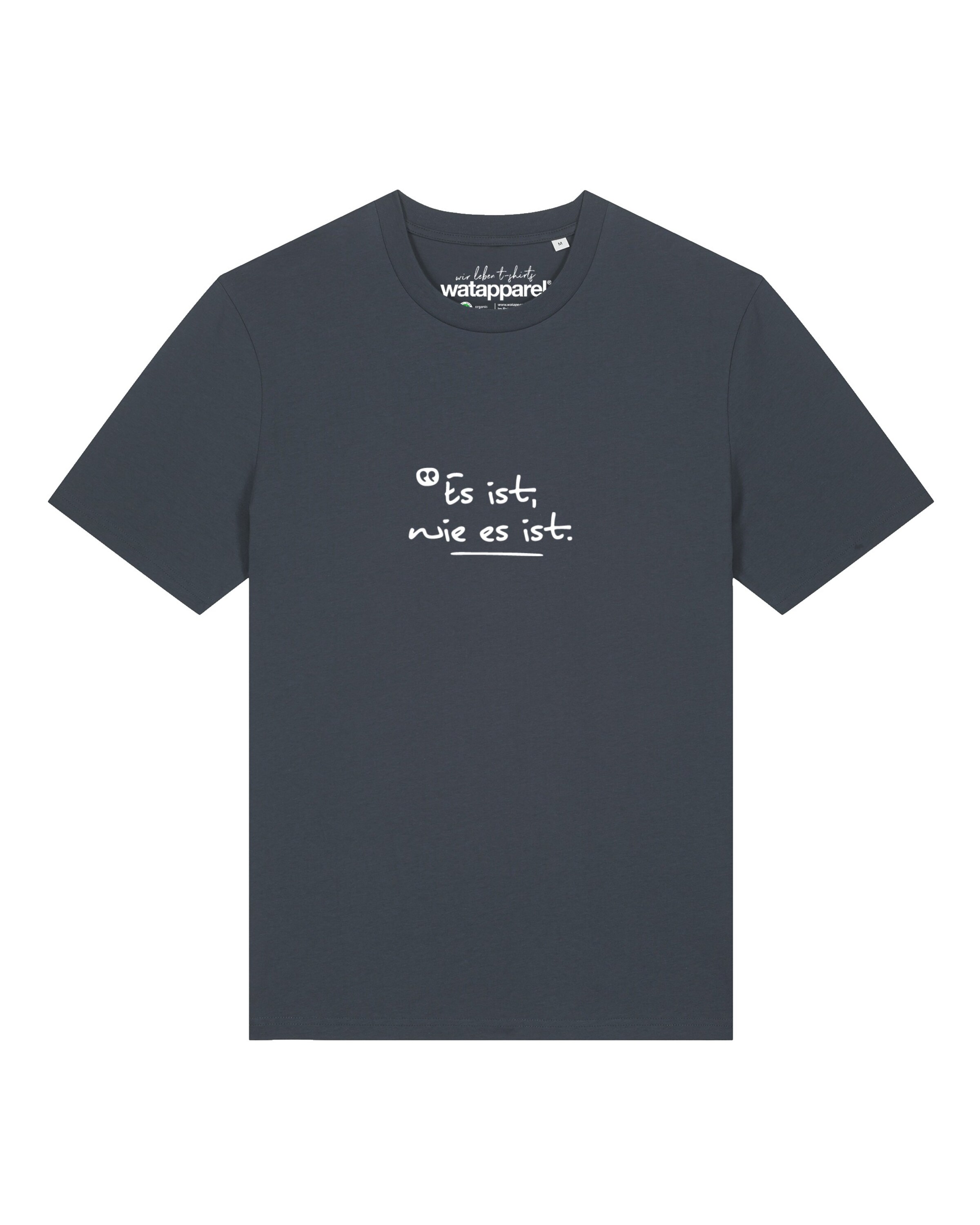 Maglietta 'Es Ist Wie Es Ist' di Watapparel in grigio: frontale