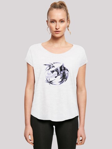 F4NT4STIC Shirt 'The Witcher Wolf Logo Infill Netflix TV Series' in White: front