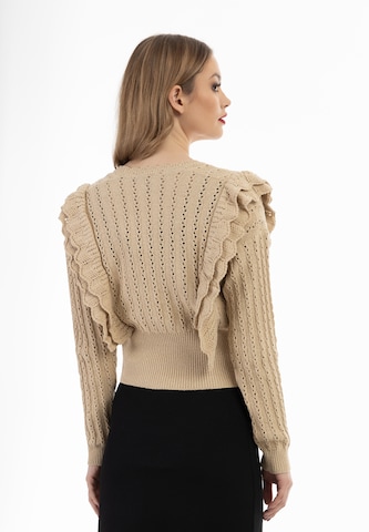 faina Gebreid vest in Beige