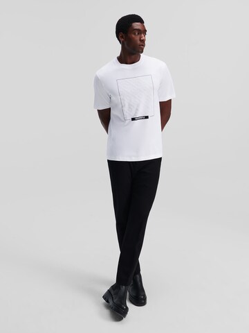 T-Shirt ' Monogram Flock ' Karl Lagerfeld en blanc