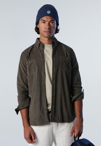 North Sails Regular Fit Langarmhemd Chambray shirt in Blau