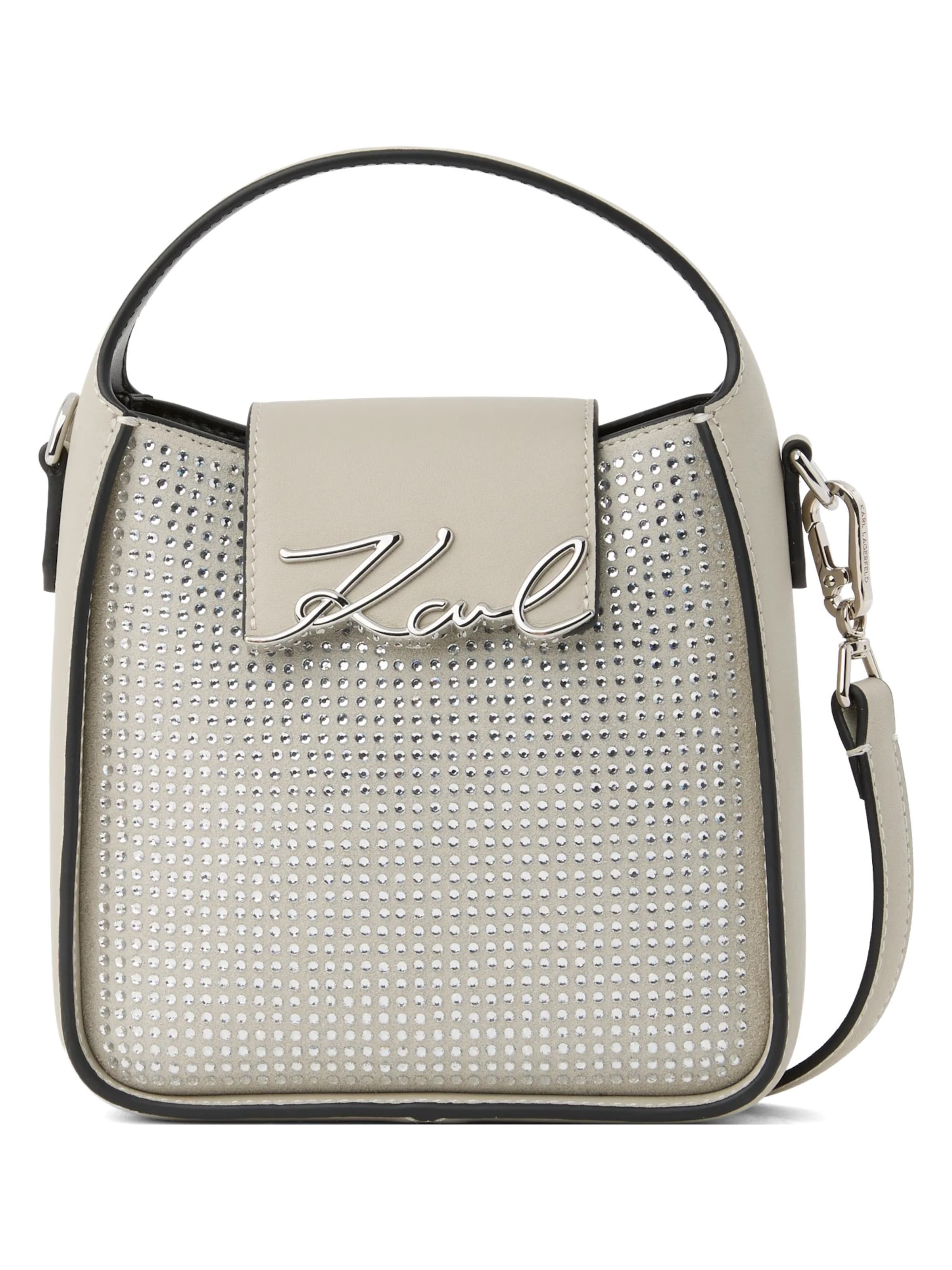Karl Lagerfeld - Bolso de mano 'K/Signature' en gris: frente