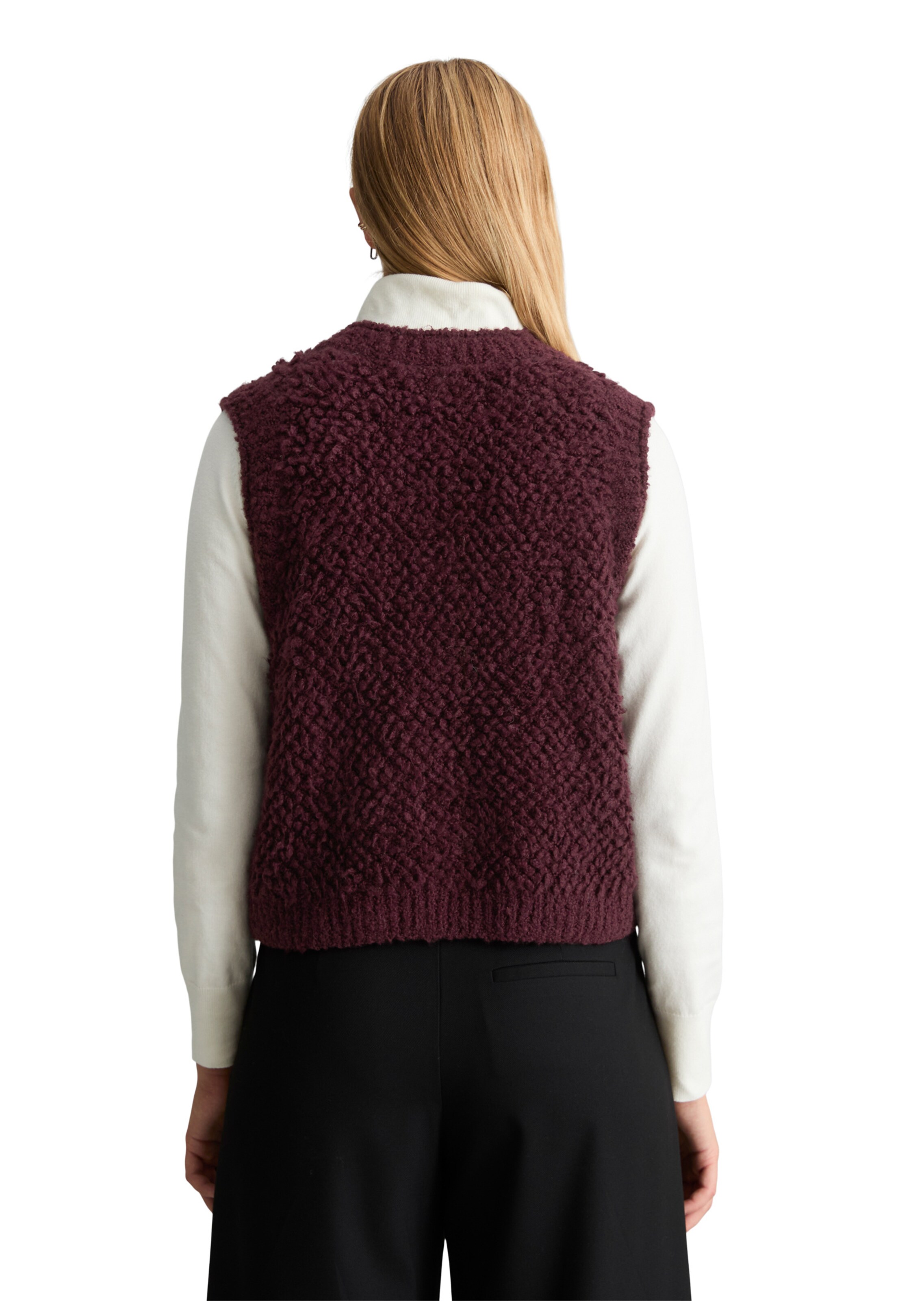 Marc O'Polo DENIM Gebreide bodywarmer in Rood: terug