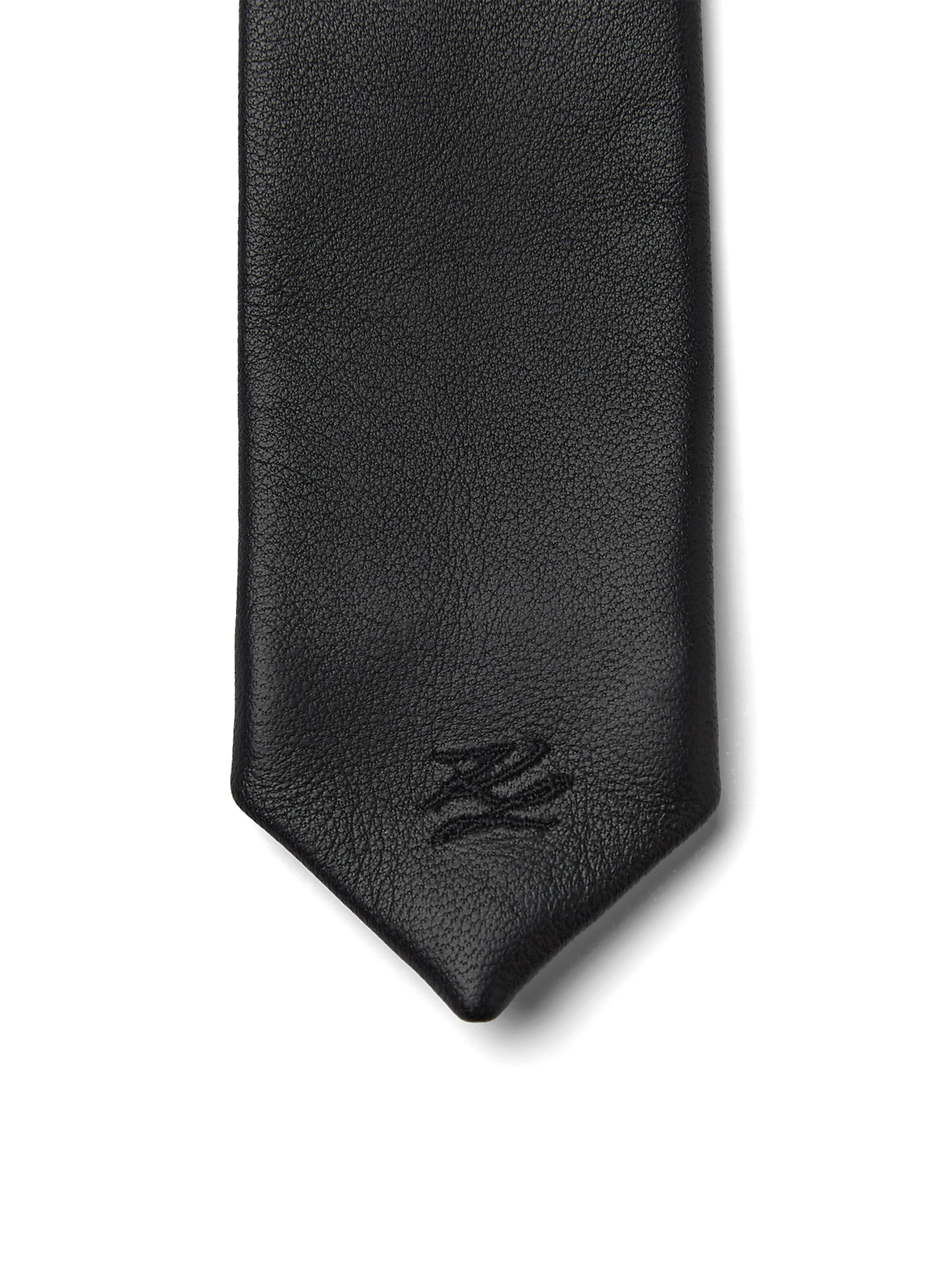 Karl Lagerfeld Šála ' K/Autograph Lederkrawatte ' – černá