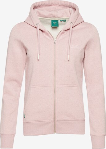 Superdry - Sudadera con cremallera en rosa: frente