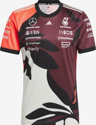 Sportiniai marškinėliai 'Mercedes - AMG Petronas Formula One Team Driver' iš ADIDAS PERFORMANCE, spalva – vyno raudona spalva / oranžinė-raudona / juoda / balta, Prekių apžvalga