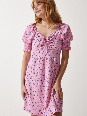 Happiness İstanbul Letné šaty - Ružová: predná strana