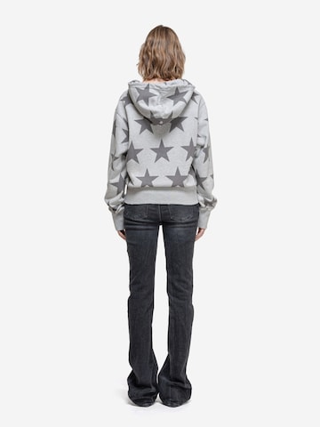 ENRAGE Sweatshirt 'RIPPED COLLAR HOODIE' i grå