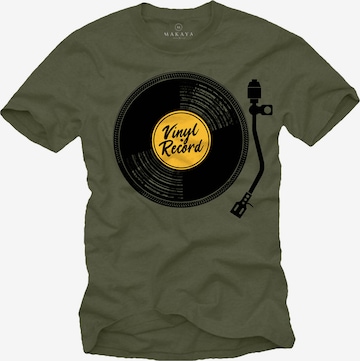 MAKAYA Shirt 'V-Record' in Green: front