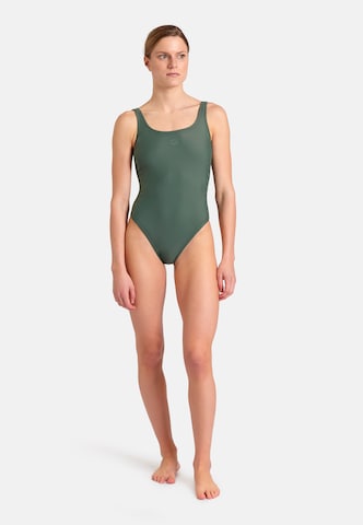 Costume intero sportivo 'Team Stripe' di ARENA in verde