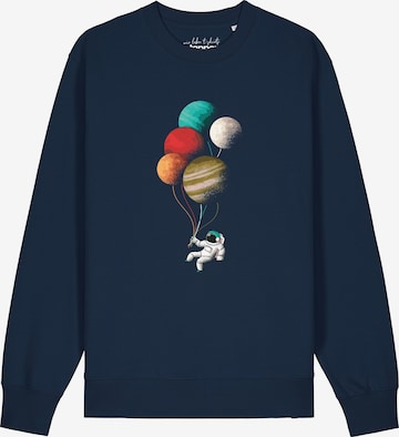 Watapparel Sweatshirt ' Balloon Spaceman ' in Blauw: voorkant