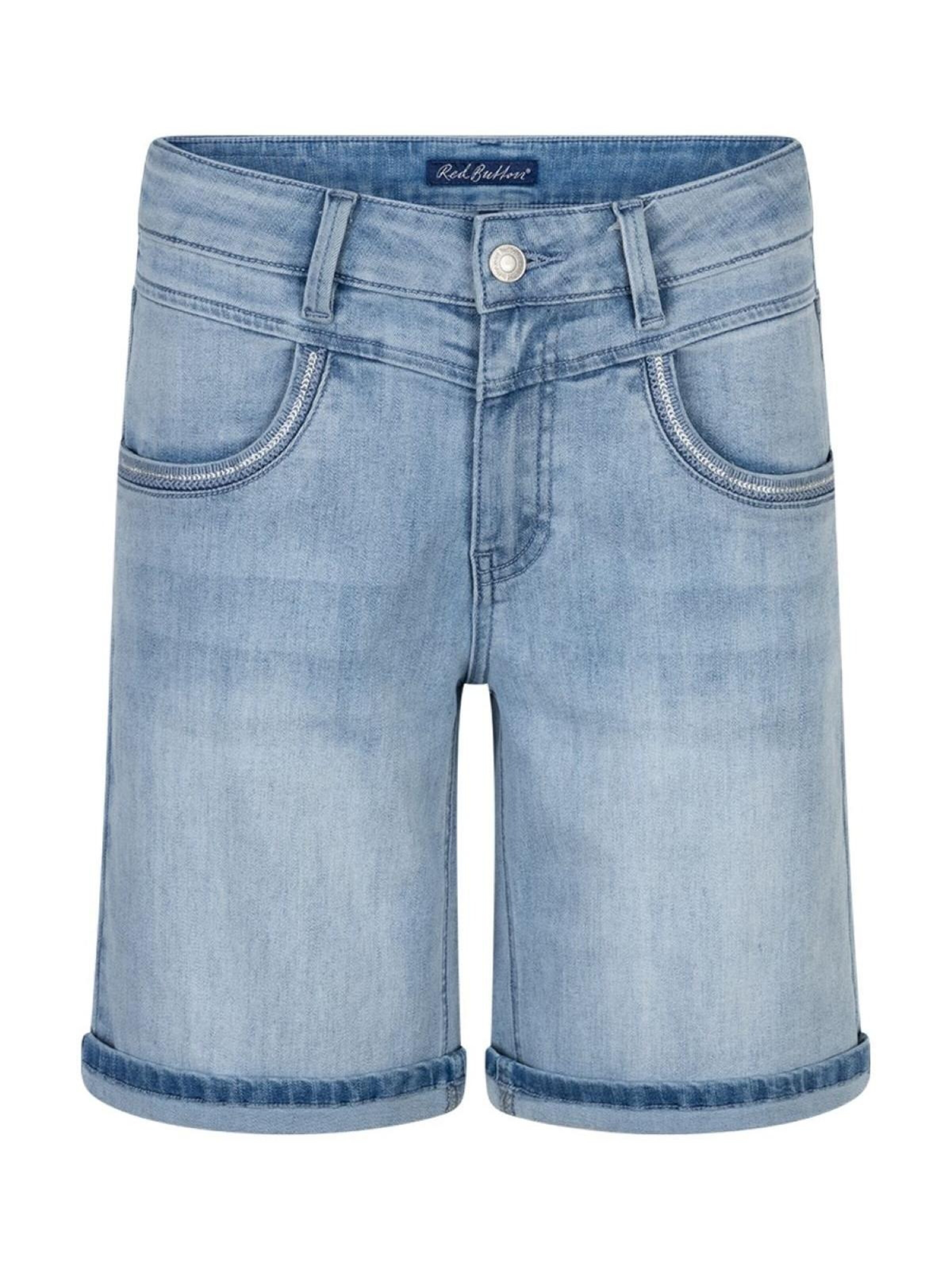 Red Button Regular Broek 'Red Button Sienna short bleac' in Blauw: voorkant