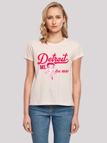 F4NT4STIC T-Shirt 'Betty Boop Detroit MI. Est 1930' in Pink: Vorderseite