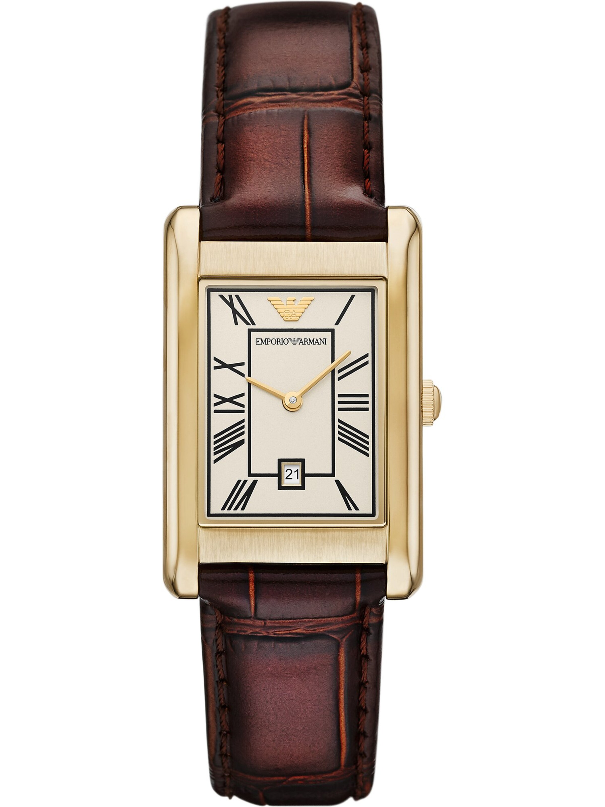 Emporio Armani Analog watch in Ecru / Dark brown / Gold, Item view