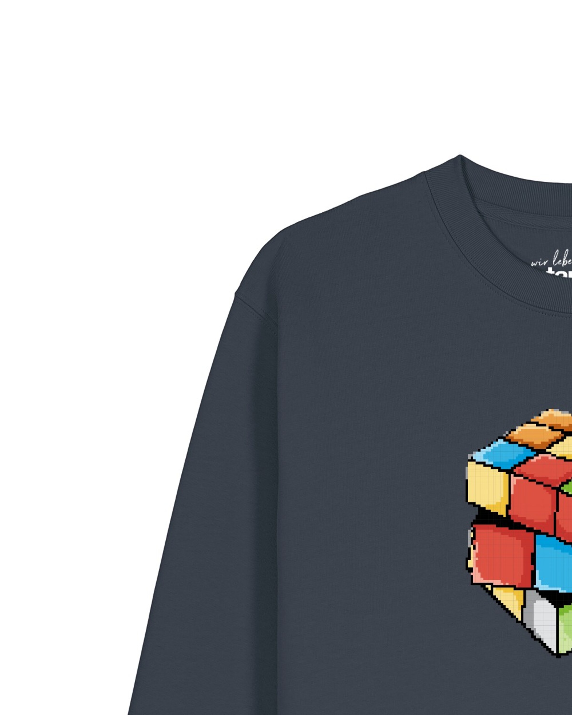 Sweat-shirt ' Pixel Zauberwürfel ' Watapparel en gris