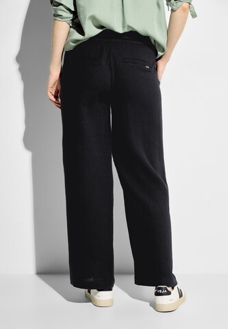 CECIL Loose fit Pants 'Musselin' in Black