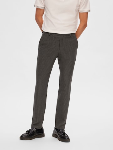 Coupe slim Pantalon 'Robert' SELECTED HOMME en gris : devant