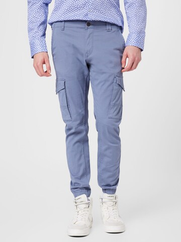 JACK & JONES Tapered Cargo trousers 'PAUL FLAKE' in Blue: front