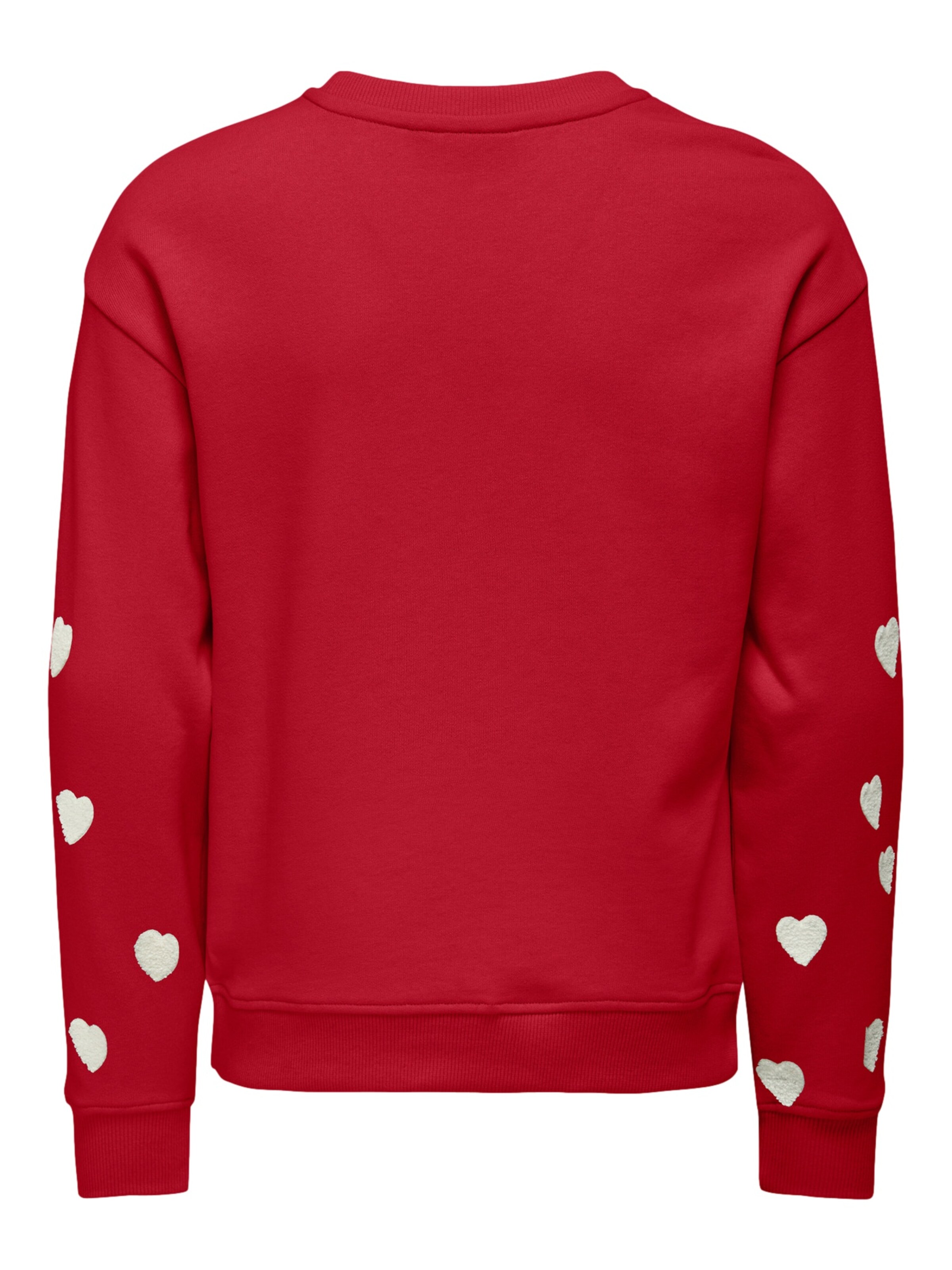 ONLY GIRLS Sweater 'Marisa Teddy Heart' in Red
