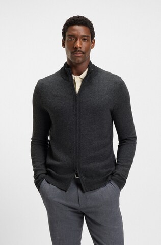 BOSS Knit Cardigan in Black: front