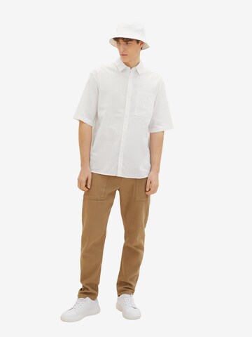TOM TAILOR DENIM Comfort fit Button Up Shirt in White