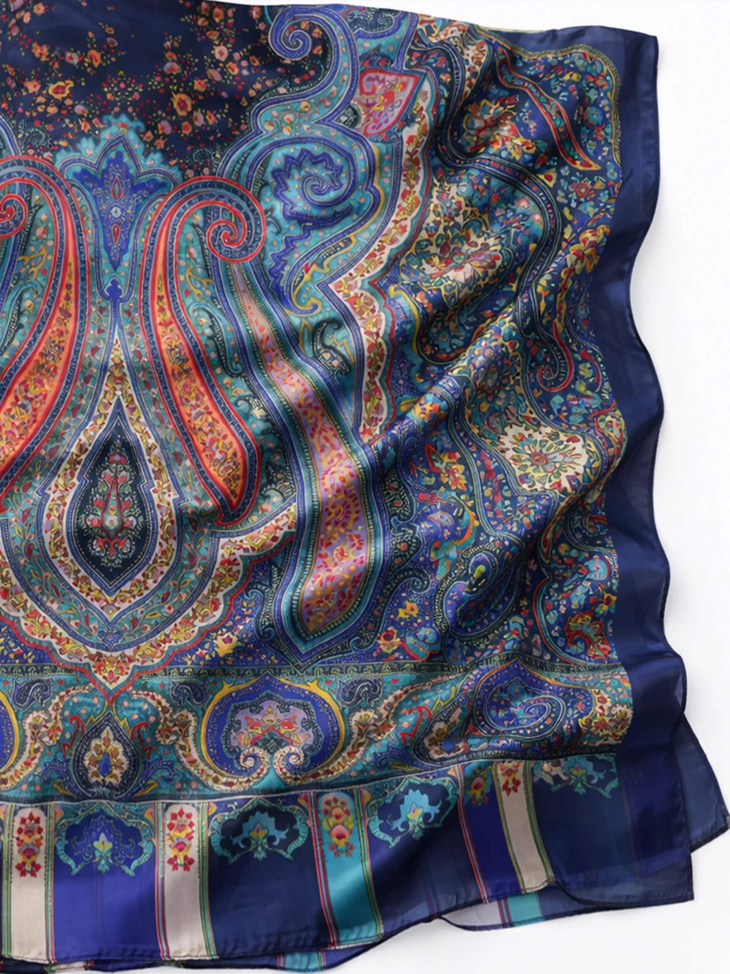 Alster Herz - Chal 'Jaipur Midnight Garden' en azul