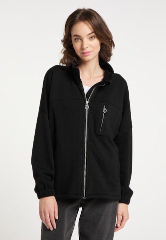 MYMO Zip-Up Hoodie in Black: front