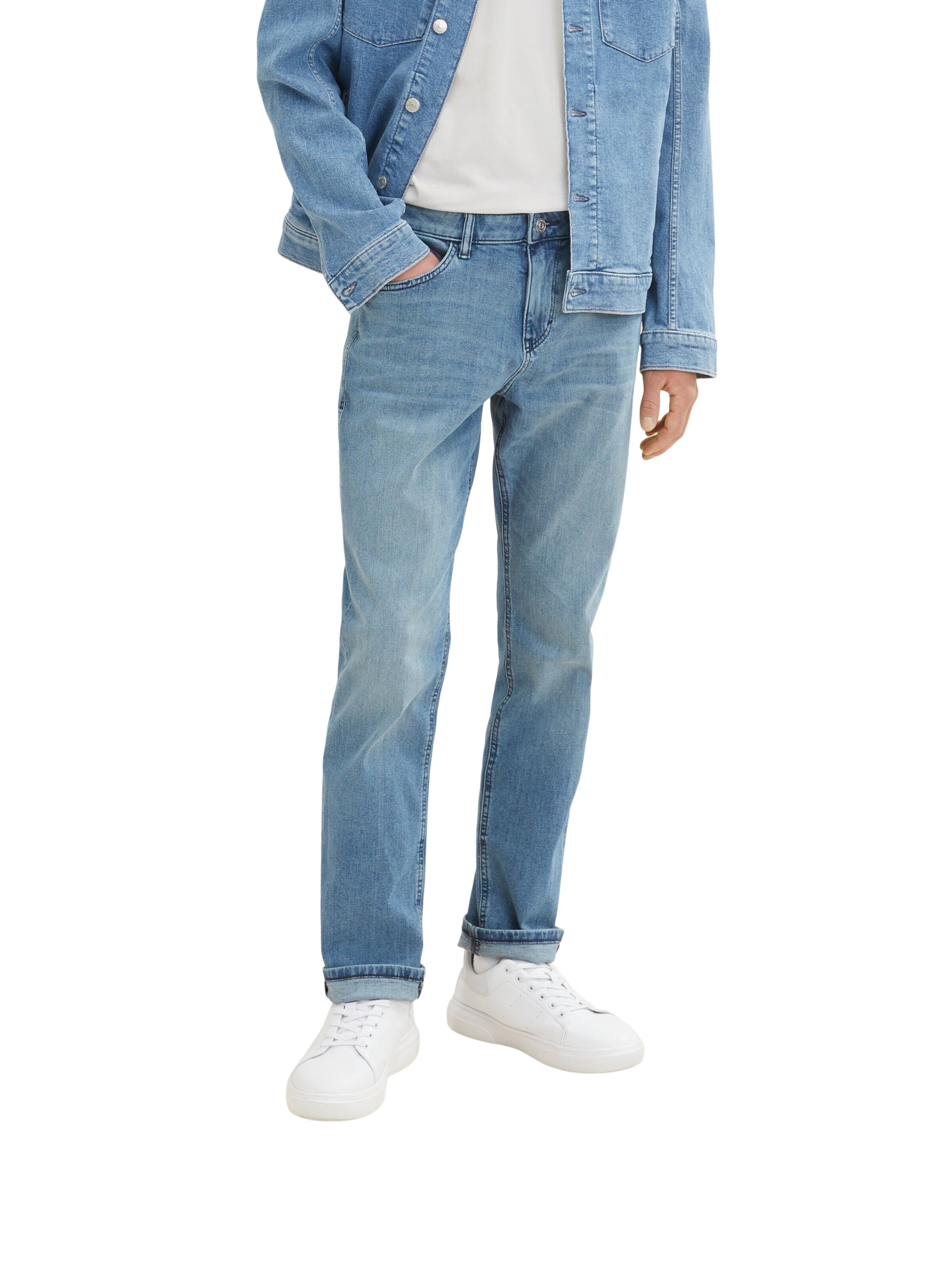 Coupe slim Jean 'Josh' TOM TAILOR en bleu : devant