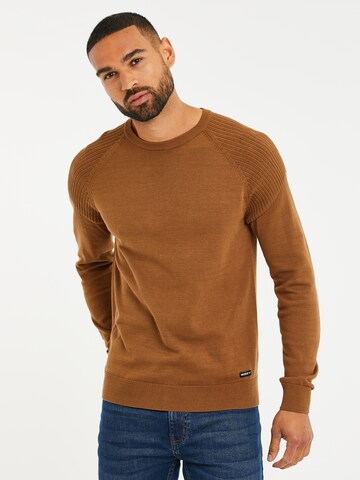 Threadbare Sweater 'Badger' in Brown: front