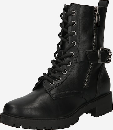 MTNG - Botines con cordones 'CAMPA' en negro: frente