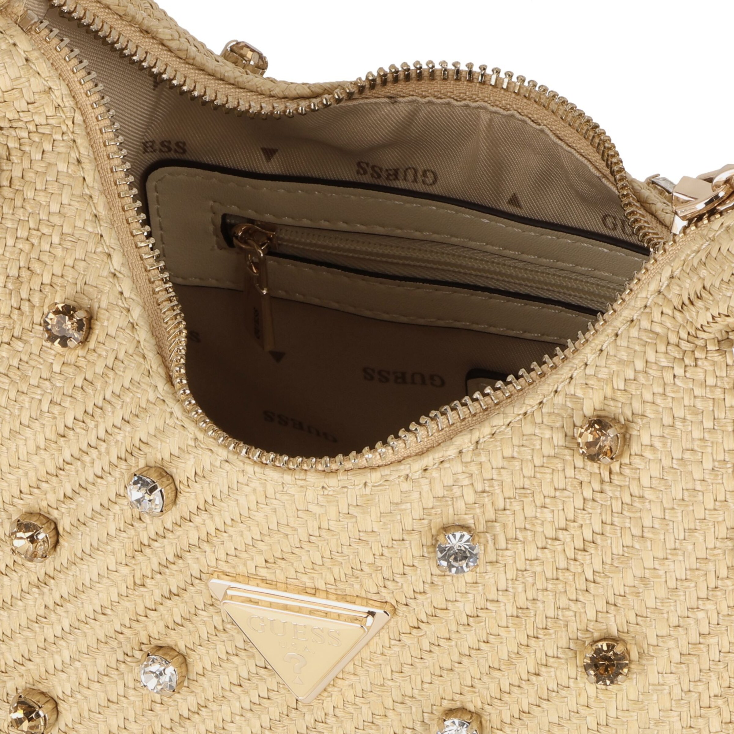 GUESS Handtasche 'Isotta' in Beige