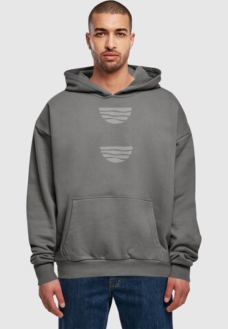 Merchcode Sweatshirt 'Abstract Waves' in Grey: front