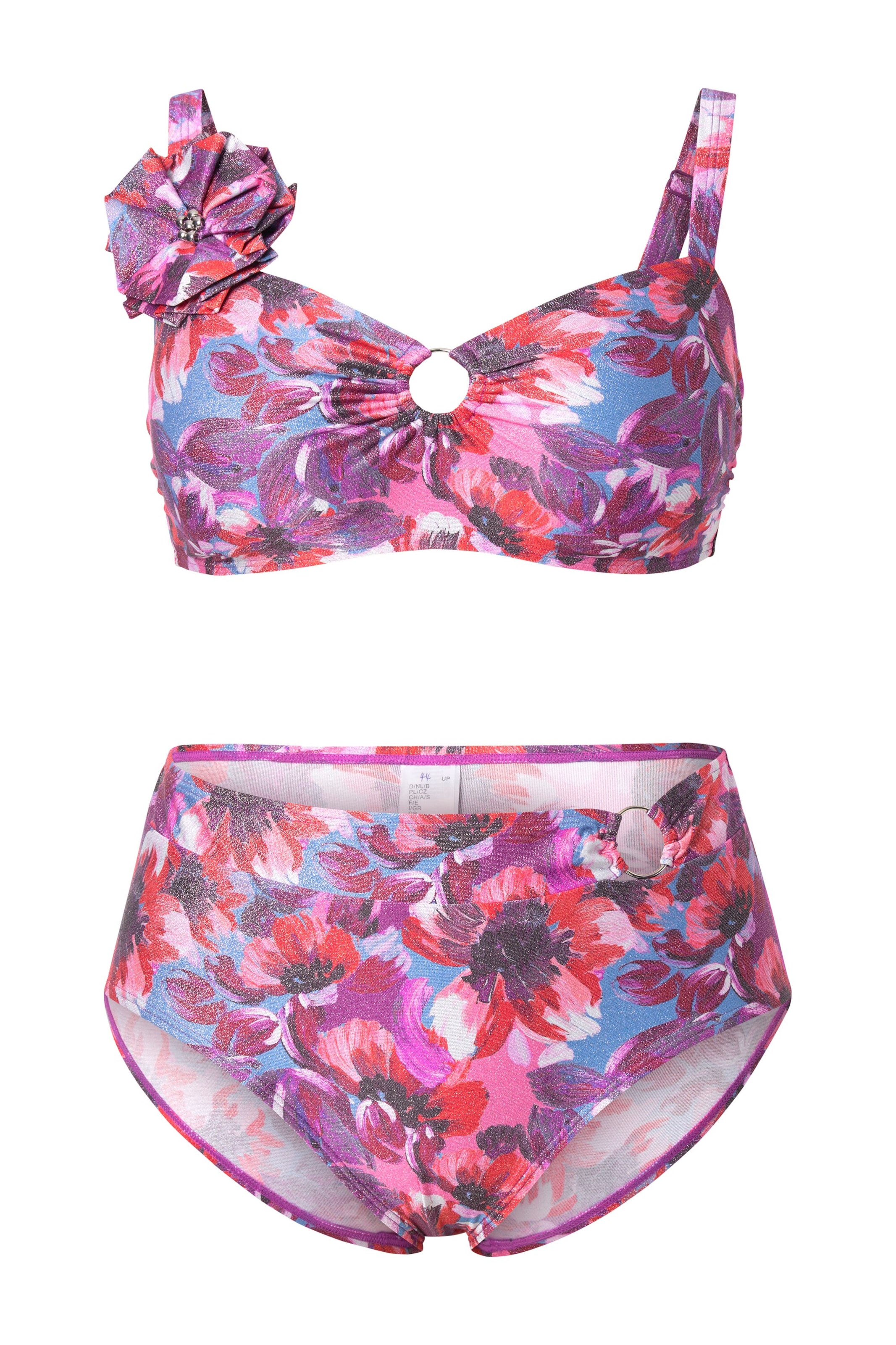 Ulla Popken Bustier Bikini in Roze: voorkant