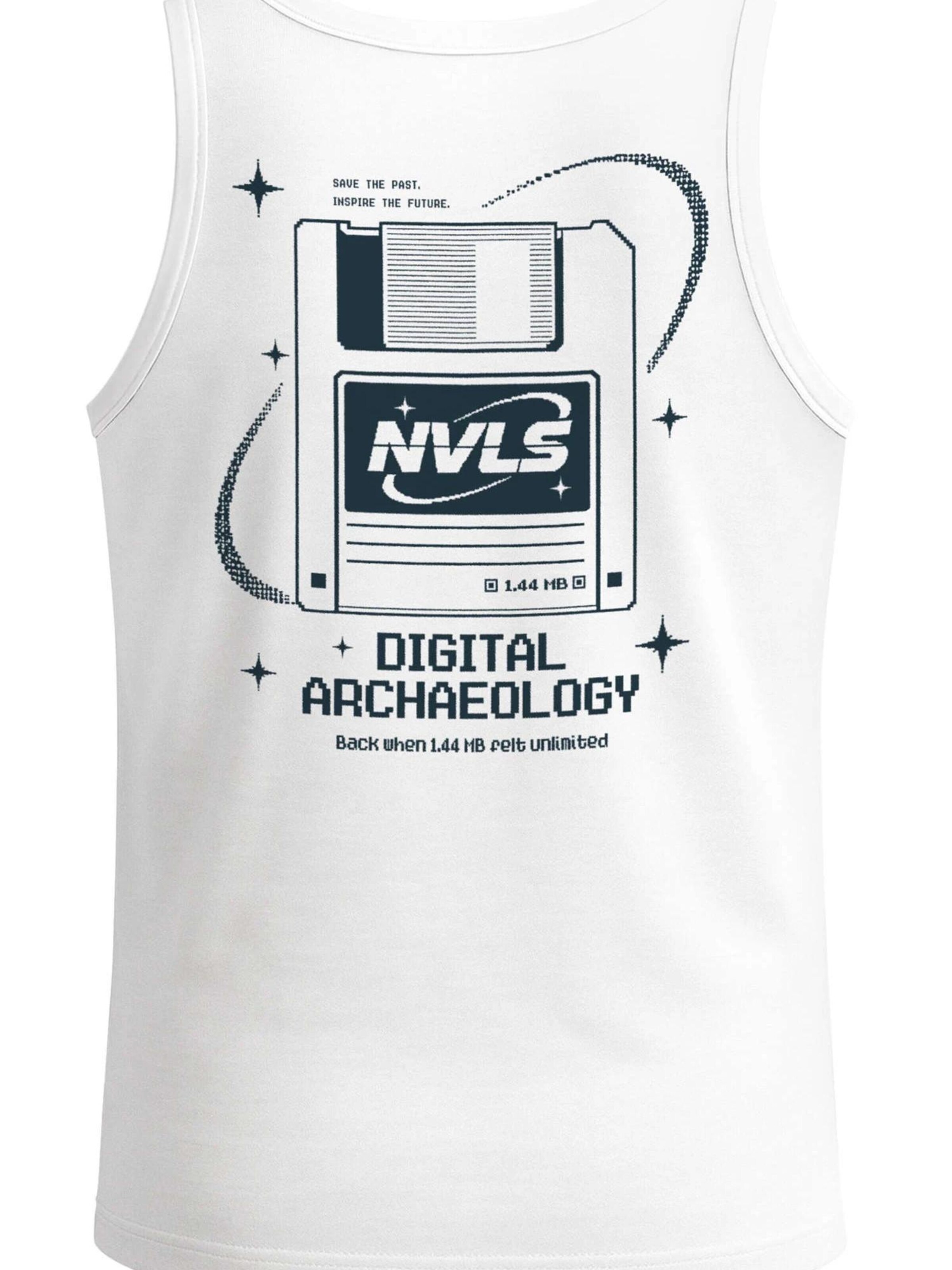 Neverless Shirt 'Digital Archaeology' in White