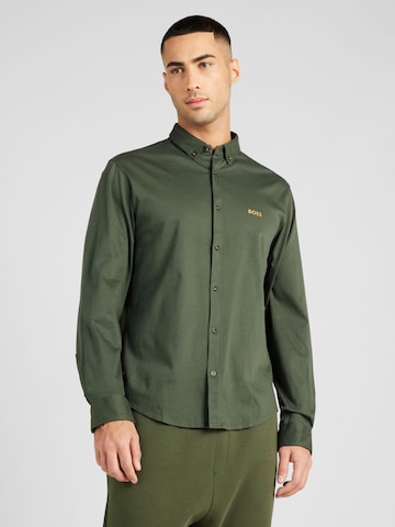 Coupe regular Chemise 'Motion' BOSS en vert : devant