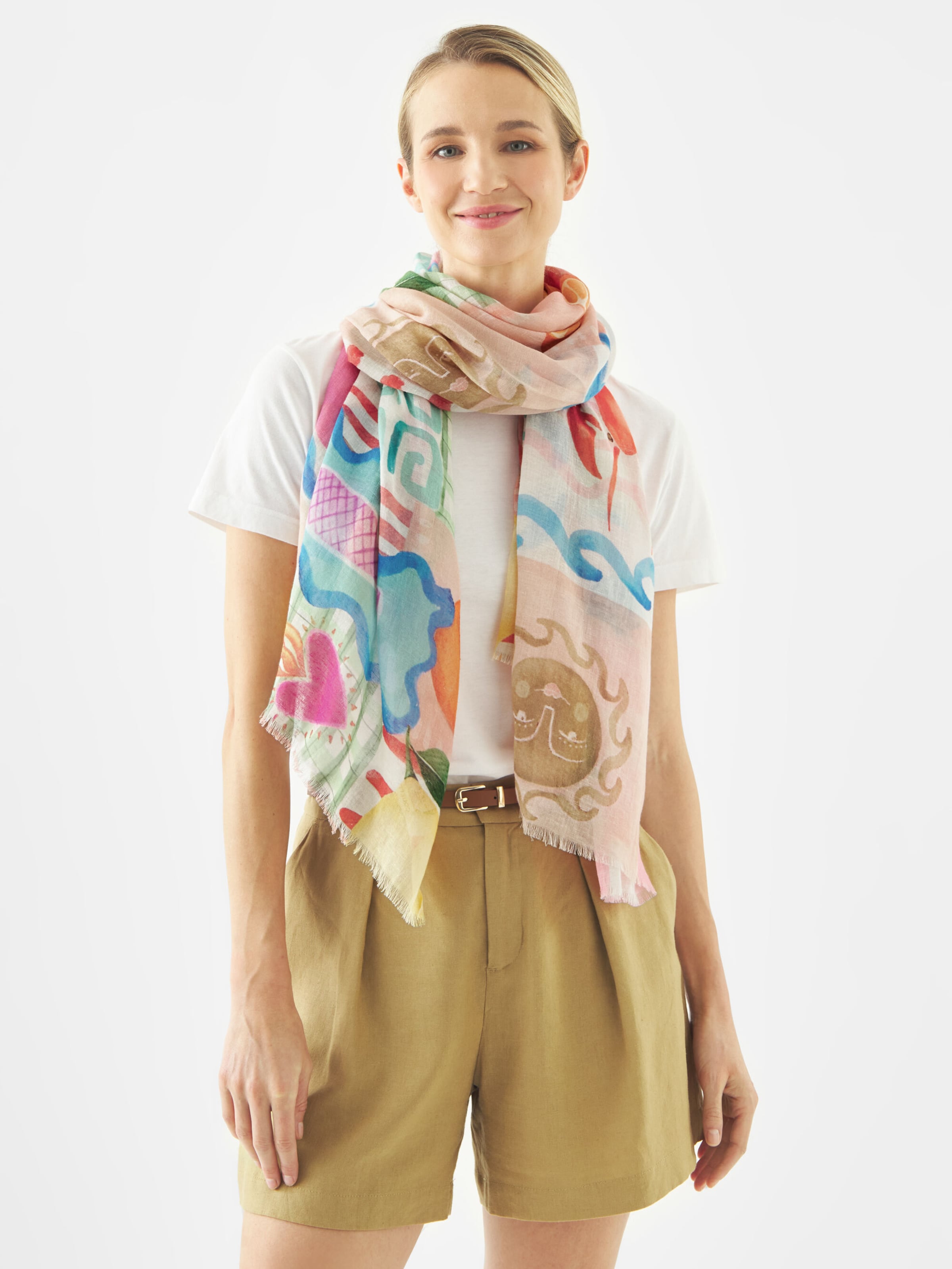 Écharpe CODELLO en rose : devant