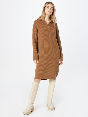 DRYKORN Knitted dress 'ADRIK' in Brown: front