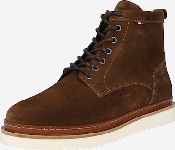 TOMMY HILFIGER Lace-Up Boots in Brown: front