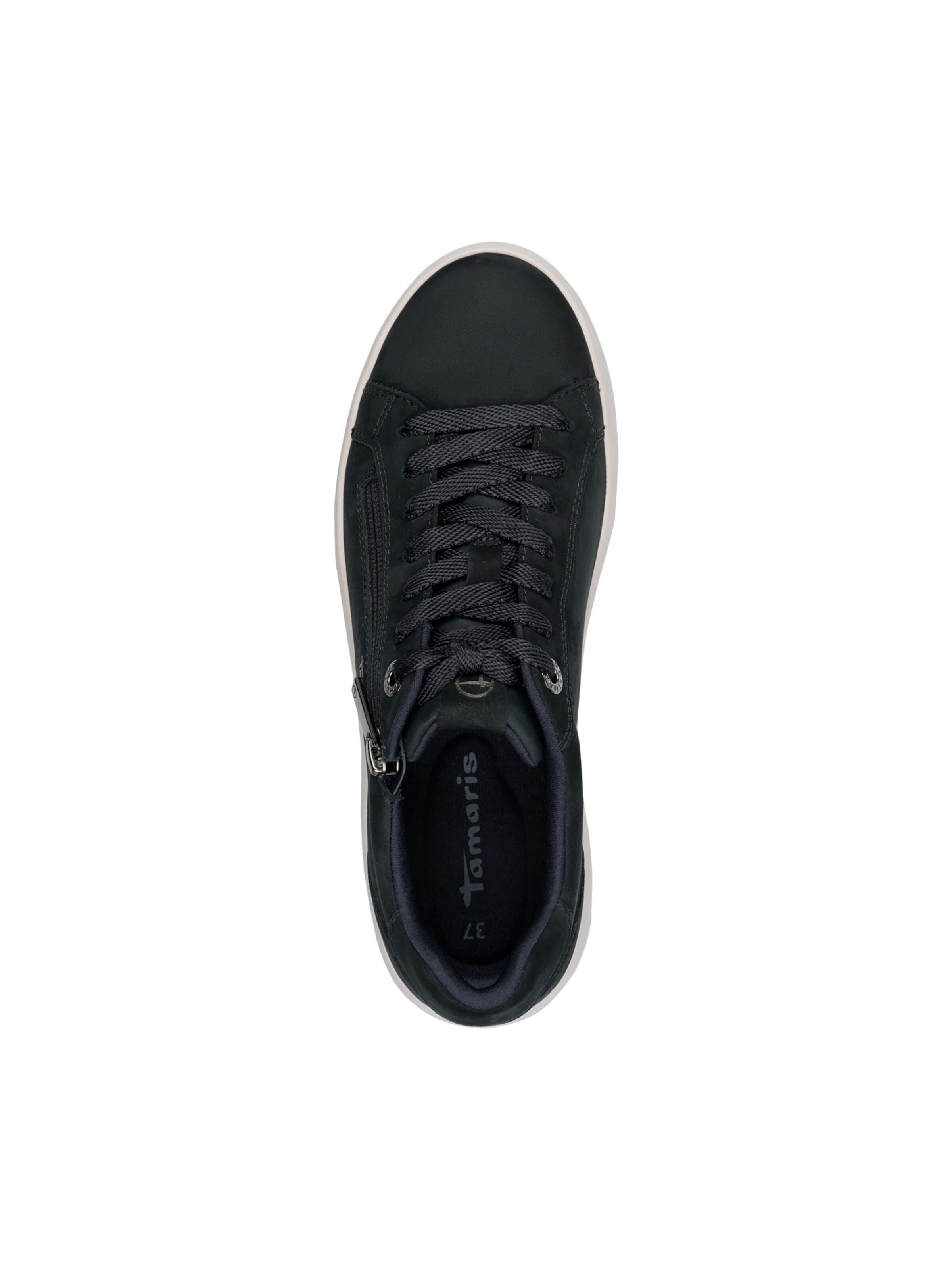 Chaussure de sport à lacets 'Leder-Sneaker' Tamaris en bleu